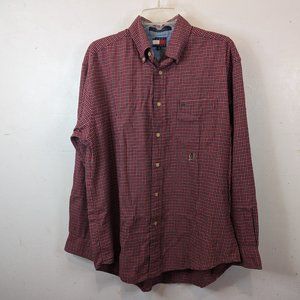 Vintage Tommy Hilfiger Shirt Plaid Long Sleeve Mens M Lion Crest Pocket 2001 Y2K